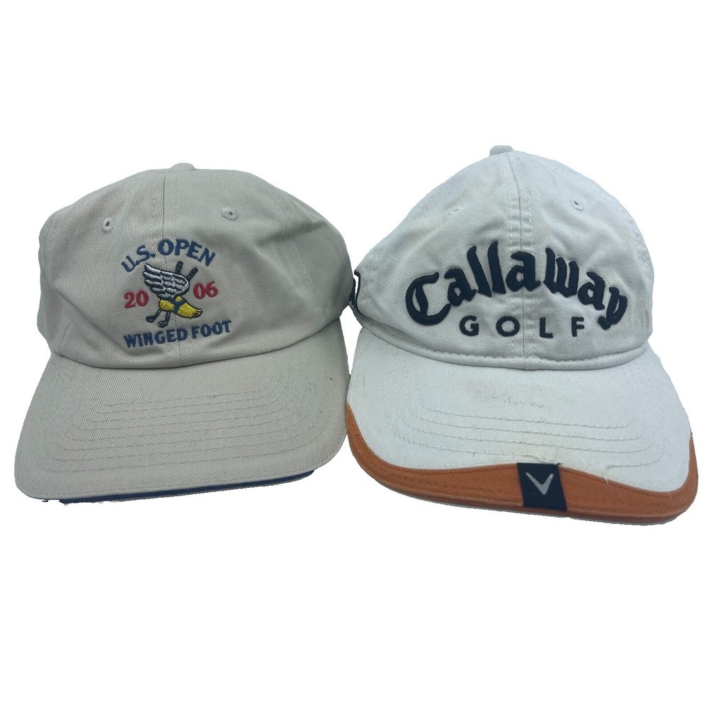 2 Golf Hats Callaway US Open 2006 Winged Foot Baseball Cap One Size Adjustable